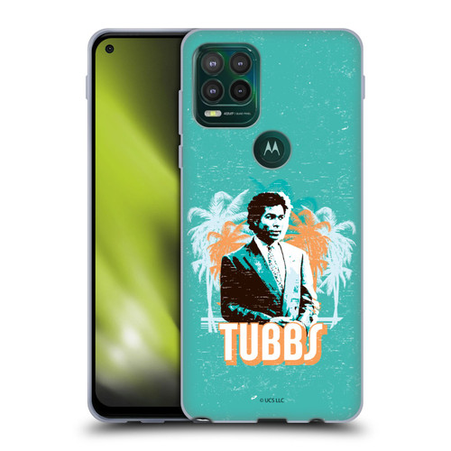 Miami Vice Art Tubbs And Palm Tree Scenery Soft Gel Case for Motorola Moto G Stylus 5G 2021