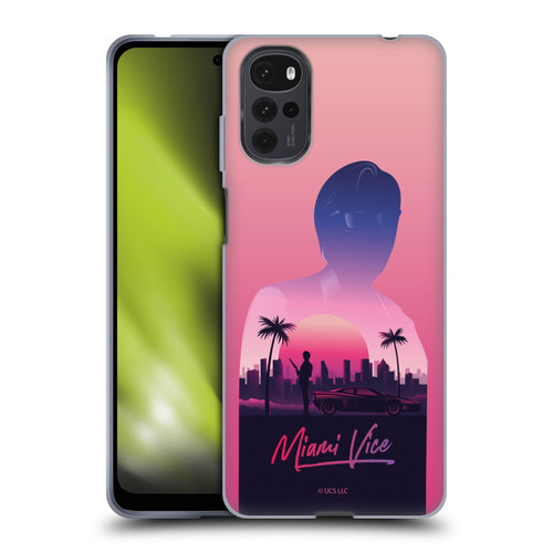 Miami Vice Art Sunset Soft Gel Case for Motorola Moto G22