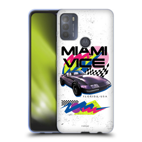 Miami Vice Art Car Soft Gel Case for Motorola Moto G50