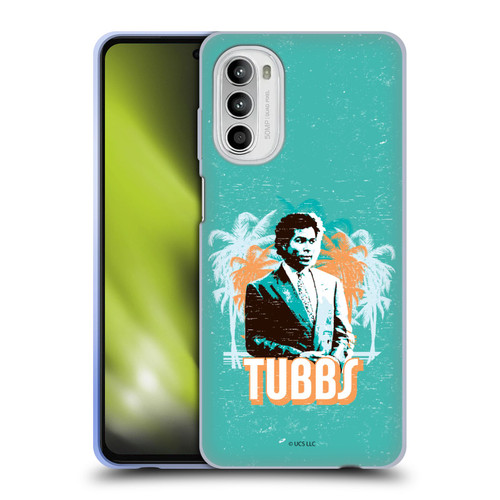 Miami Vice Art Tubbs And Palm Tree Scenery Soft Gel Case for Motorola Moto G52
