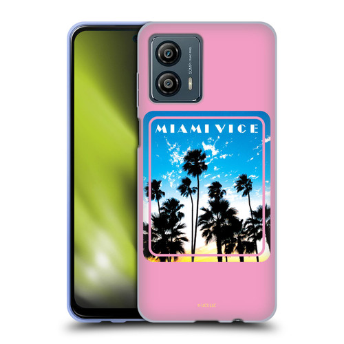 Miami Vice Art Miami Beach Palm Tree Soft Gel Case for Motorola Moto G53 5G