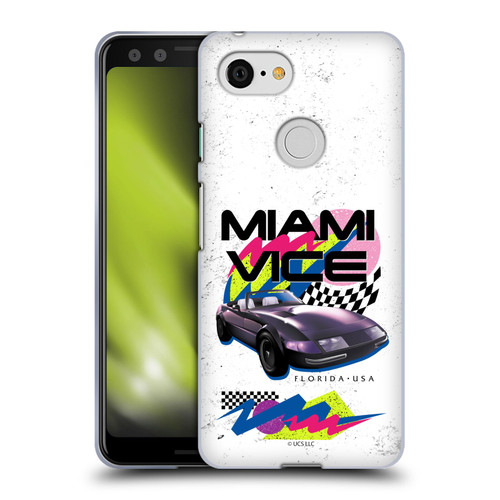 Miami Vice Art Car Soft Gel Case for Google Pixel 3