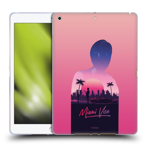 Miami Vice Art Sunset Soft Gel Case for Apple iPad 10.2 2019/2020/2021