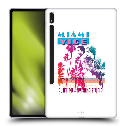Miami Vice Art Don't Do Anything Stupid Soft Gel Case for Samsung Galaxy Tab S8 Plus