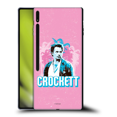 Miami Vice Art Crockett And Palm Tree Scenery Soft Gel Case for Samsung Galaxy Tab S8 Ultra