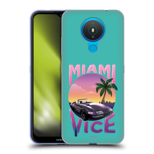 Miami Vice Art Sunset Car Soft Gel Case for Nokia 1.4