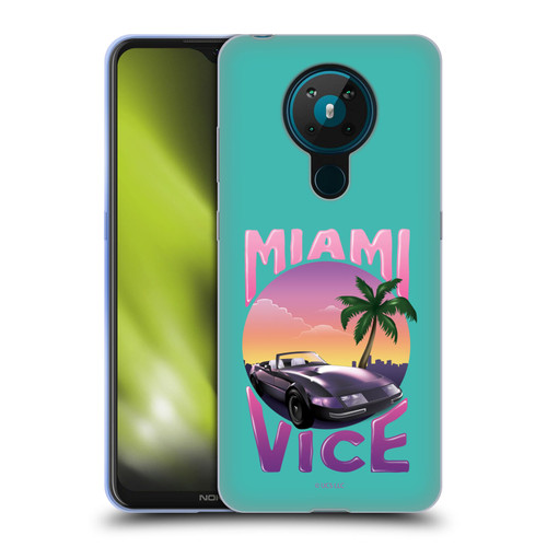 Miami Vice Art Sunset Car Soft Gel Case for Nokia 5.3