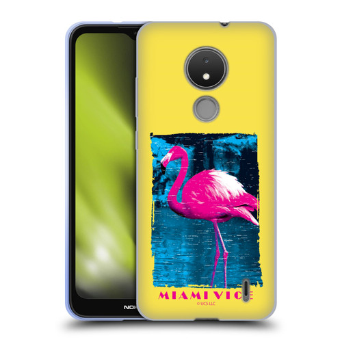 Miami Vice Art Pink Flamingo Soft Gel Case for Nokia C21