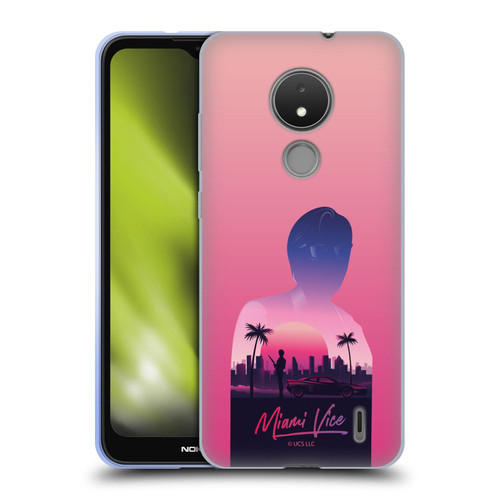 Miami Vice Art Sunset Soft Gel Case for Nokia C21