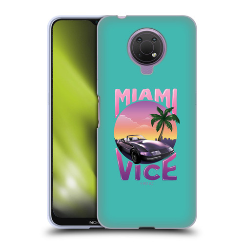 Miami Vice Art Sunset Car Soft Gel Case for Nokia G10