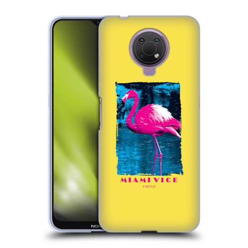 Miami Vice Art Pink Flamingo Soft Gel Case for Nokia G10