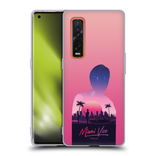 Miami Vice Art Sunset Soft Gel Case for OPPO Find X2 Pro 5G