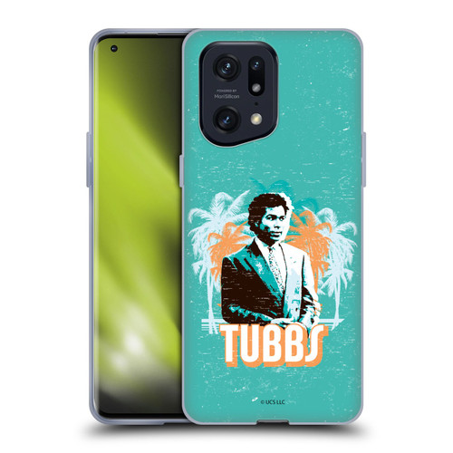 Miami Vice Art Tubbs And Palm Tree Scenery Soft Gel Case for OPPO Find X5 Pro