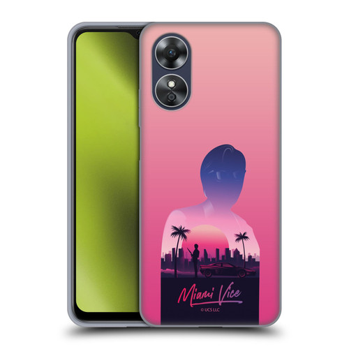 Miami Vice Art Sunset Soft Gel Case for OPPO A17