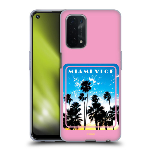 Miami Vice Art Miami Beach Palm Tree Soft Gel Case for OPPO A54 5G