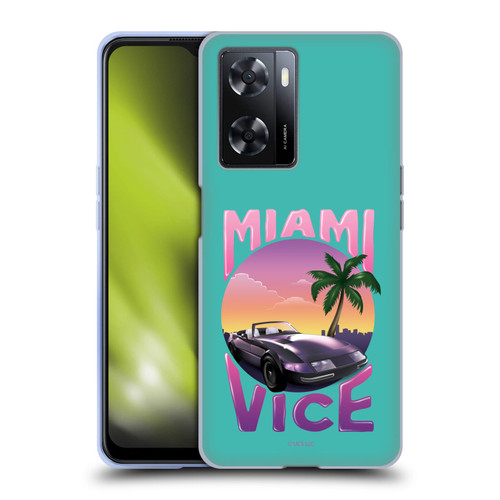 Miami Vice Art Sunset Car Soft Gel Case for OPPO A57s