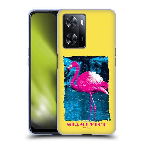 Miami Vice Art Pink Flamingo Soft Gel Case for OPPO A57s