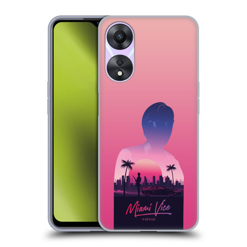 Miami Vice Art Sunset Soft Gel Case for OPPO A78 5G