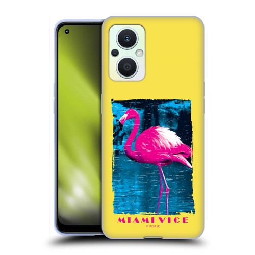 Miami Vice Art Pink Flamingo Soft Gel Case for OPPO Reno8 Lite