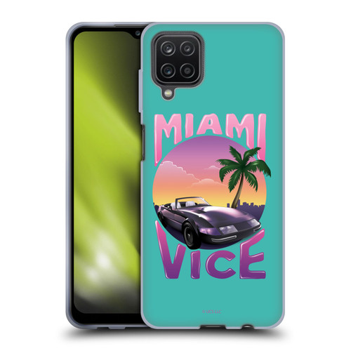 Miami Vice Art Sunset Car Soft Gel Case for Samsung Galaxy A12 (2020)