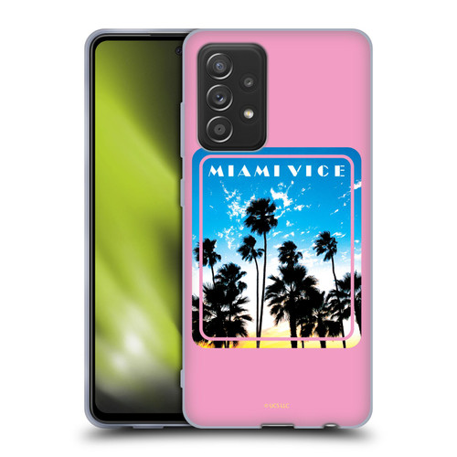 Miami Vice Art Miami Beach Palm Tree Soft Gel Case for Samsung Galaxy A52 / A52s / 5G (2021)
