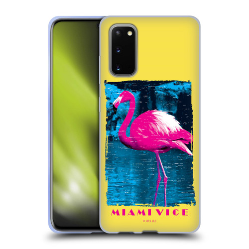 Miami Vice Art Pink Flamingo Soft Gel Case for Samsung Galaxy S20 / S20 5G