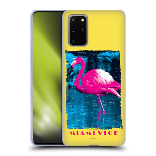 Miami Vice Art Pink Flamingo Soft Gel Case for Samsung Galaxy S20+ / S20+ 5G