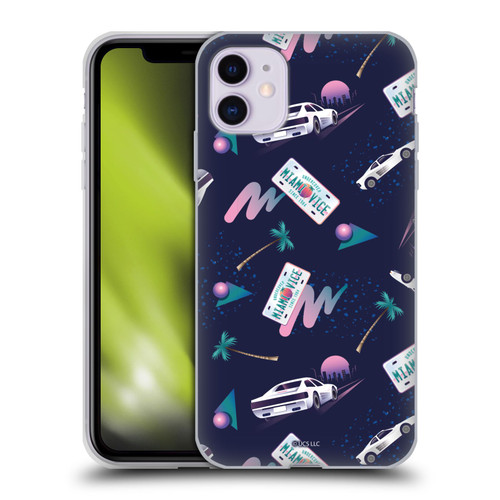 Miami Vice Graphics Pattern Soft Gel Case for Apple iPhone 11