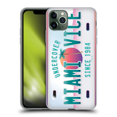 Miami Vice Graphics Uncover Plate Soft Gel Case for Apple iPhone 11 Pro Max