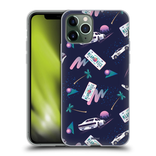 Miami Vice Graphics Pattern Soft Gel Case for Apple iPhone 11 Pro