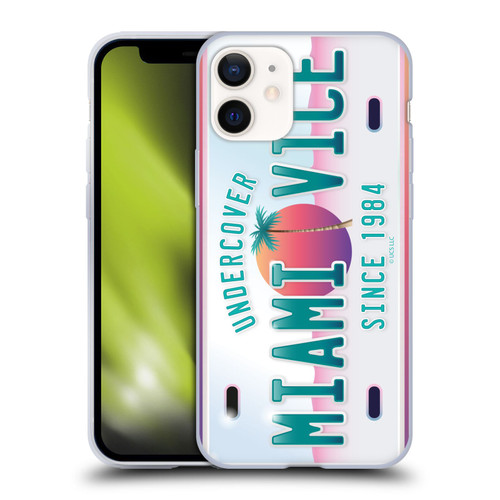 Miami Vice Graphics Uncover Plate Soft Gel Case for Apple iPhone 12 Mini