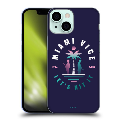 Miami Vice Graphics Let's Hit It Soft Gel Case for Apple iPhone 13 Mini