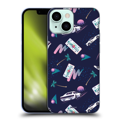 Miami Vice Graphics Pattern Soft Gel Case for Apple iPhone 13 Mini