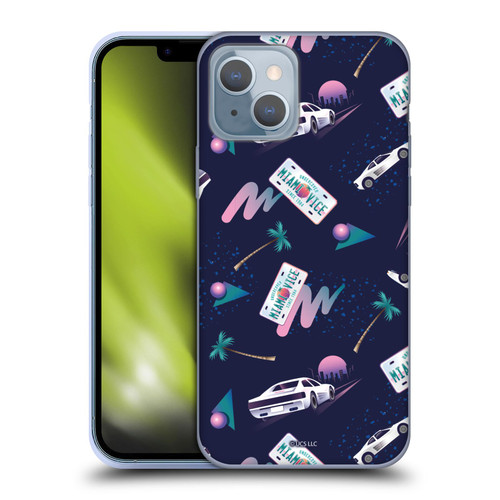 Miami Vice Graphics Pattern Soft Gel Case for Apple iPhone 14