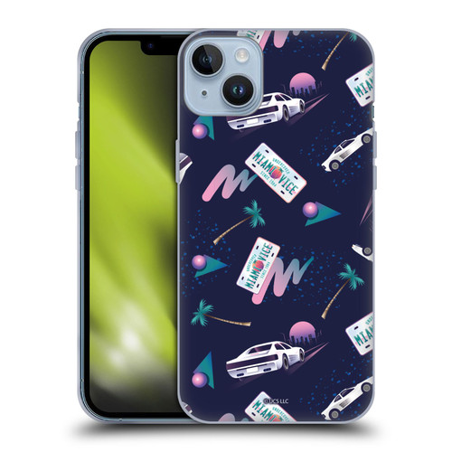 Miami Vice Graphics Pattern Soft Gel Case for Apple iPhone 14 Plus