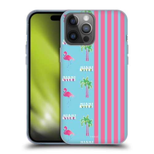Miami Vice Graphics Half Stripes Pattern Soft Gel Case for Apple iPhone 14 Pro Max