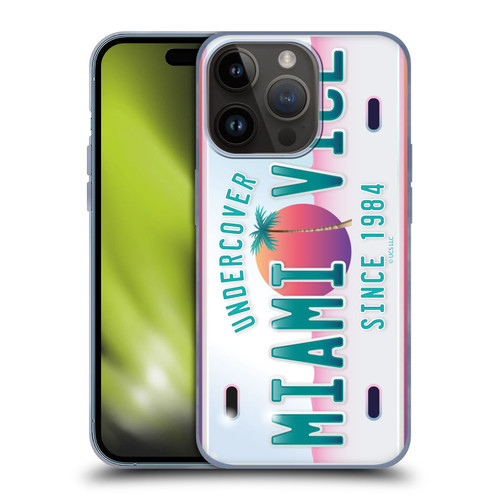 Miami Vice Graphics Uncover Plate Soft Gel Case for Apple iPhone 15 Pro