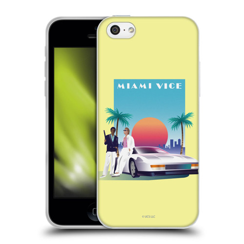 Miami Vice Graphics Poster Soft Gel Case for Apple iPhone 5c