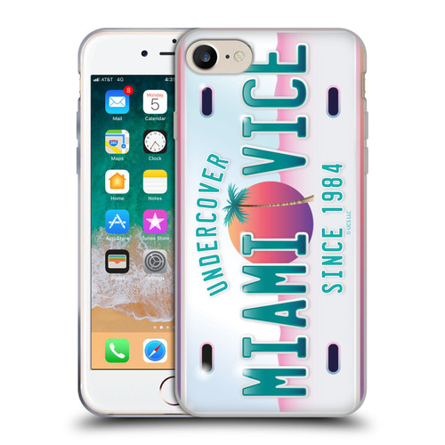 Miami Vice Graphics Uncover Plate Soft Gel Case for Apple iPhone 7 / 8 / SE 2020 & 2022
