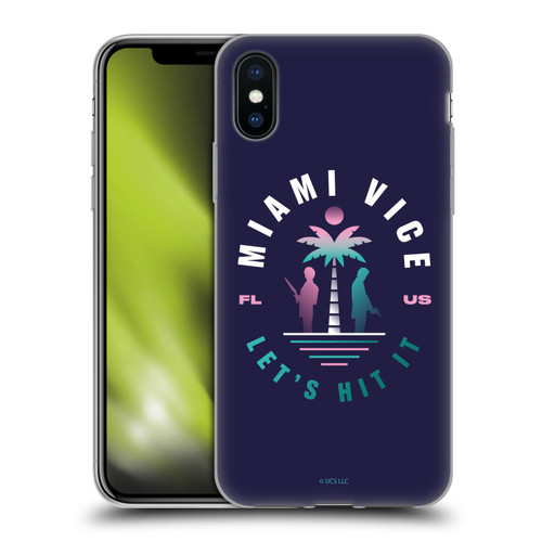 Miami Vice Graphics Let's Hit It Soft Gel Case for Apple iPhone X / iPhone XS