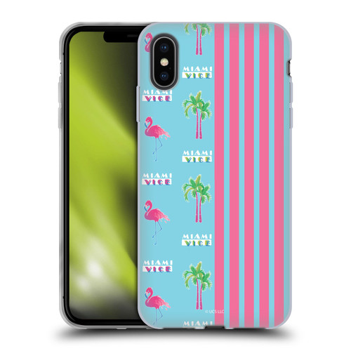 Miami Vice Graphics Half Stripes Pattern Soft Gel Case for Apple iPhone XS Max