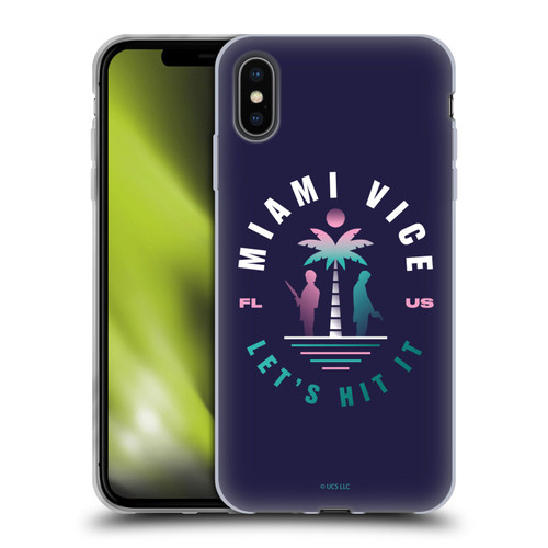 Miami Vice Graphics Let's Hit It Soft Gel Case for Apple iPhone XS Max