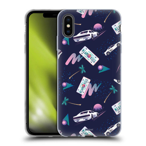 Miami Vice Graphics Pattern Soft Gel Case for Apple iPhone XS Max