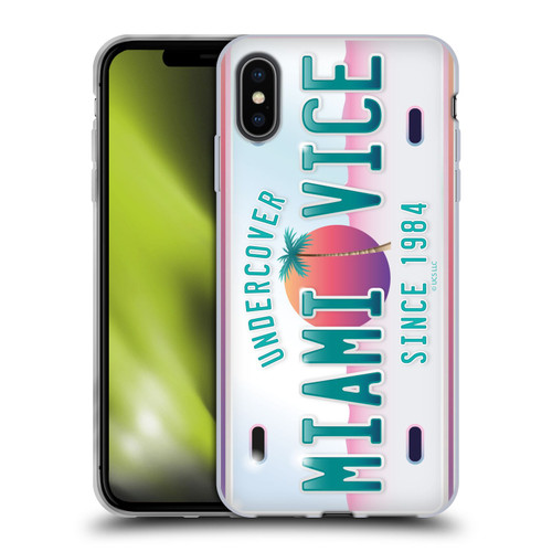 Miami Vice Graphics Uncover Plate Soft Gel Case for Apple iPhone XS Max
