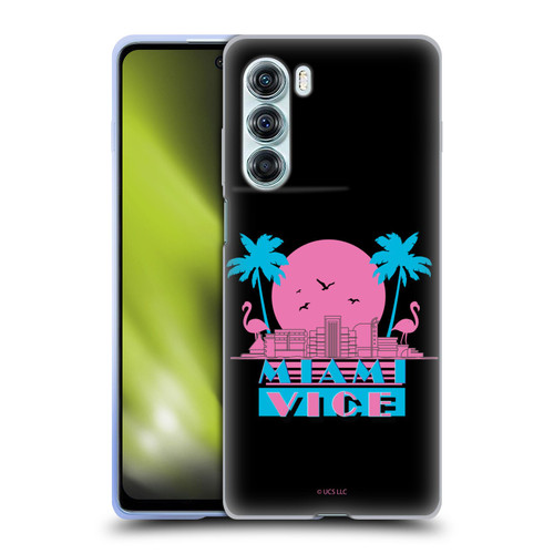 Miami Vice Graphics Sunset Flamingos Soft Gel Case for Motorola Edge S30 / Moto G200 5G