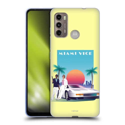 Miami Vice Graphics Poster Soft Gel Case for Motorola Moto G60 / Moto G40 Fusion