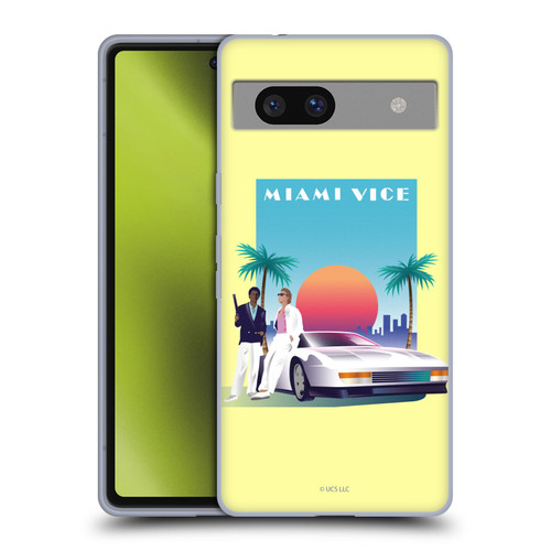 Miami Vice Graphics Poster Soft Gel Case for Google Pixel 7a