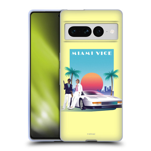 Miami Vice Graphics Poster Soft Gel Case for Google Pixel 7 Pro