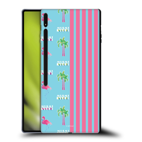 Miami Vice Graphics Half Stripes Pattern Soft Gel Case for Samsung Galaxy Tab S8 Ultra