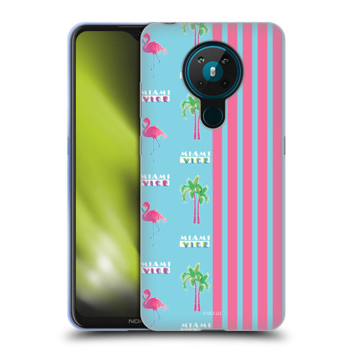 Miami Vice Graphics Half Stripes Pattern Soft Gel Case for Nokia 5.3
